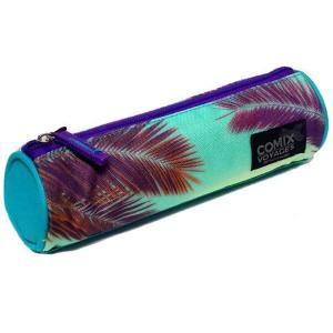 TOMBOLINO FOTOGRAFICA COMIX SPECIAL VERDE CON PALME E CERNIERA VIOLA