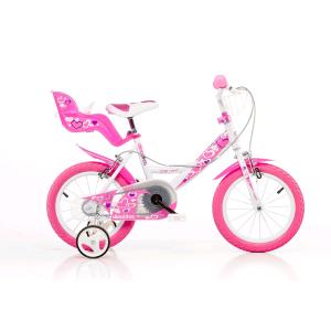 BICICLETTA 16" LITTLE HEART CUORI BIANCO ROSA