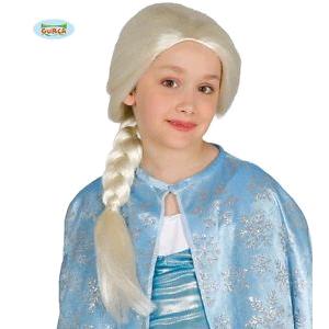PARRUCCA CON TRECCIA ELSA REGINA DEI GHIACCI FROZEN BAMBINA