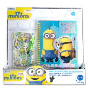 MINIONS AGENDA GLITTER CON ACCESSORI PENNA A INCHIOSTRO INVISIBILE
