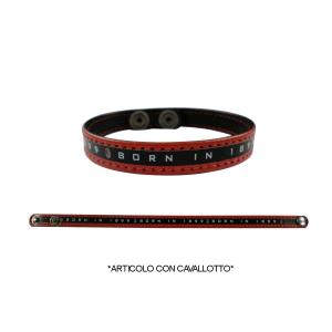 BRACCIALE IN PU-Leather  BORN IN 1899 CHIUSURA POUSSOIR