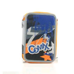 ASTUCCIO 3 ZIP CON PENNA FRIXION BLU