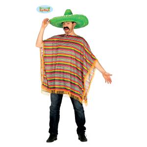 COSTUME PONCHO MESSICANO ADULTO TAGLIA L 52-54