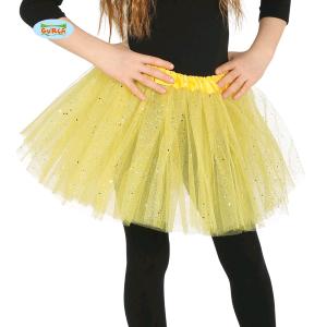 TUTU GIALLO CON GLITTER BAMBINA 30 CM