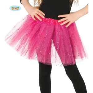 TUTU FUCSIA CON GLITTER BAMBINA 30 CM