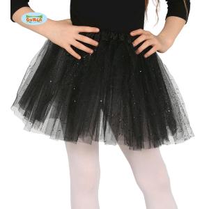 TUTU NERO CON GLITTER BAMBINA 30 CM