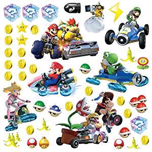NINTENDO MARIO KART 8 ADESIVI PARETE REMOVIBILI