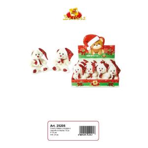 ORSETTO NATALE 16 CM CON SCIARPA E CAPPELLO