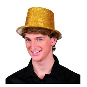 CAPPELLO CILINDRO PARTY GLITTER ORO