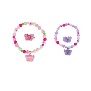GIOIELLI: BRACCIALETTO + ANELLO FARFALLE SET SPARKLE BUTTERFLY 