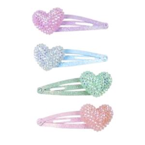 GIOIELLI: FERMAGLI CAPELLI CLIP CUORE GLITTER