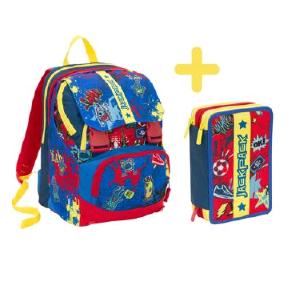 SCHOOLPACK JACKPACK BLU ZAINO + ASTUCCIO