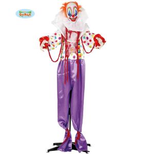 CLOWN HALLOWEN PUPAZZO PAGLIACCIO TERRORE CON LUCI E SUONI 165 CM