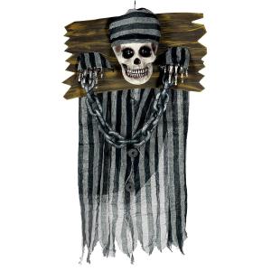 SCHELETRO PRIGIONIERO DA APPENDERE  80 CM LUCI E SUONI