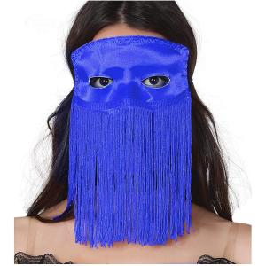 MASCHERA DOMINO FRANGIA BLU IN SETA "EXTRA"