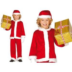 COSTUME DI BABBO NATALE IN VELLUTO BAMBINO TAGLIA 3-4 ANNI