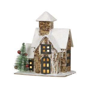 CASA INNEVATA CON LUCI 22.5X19.5X14 CM (CON BATTERIE)