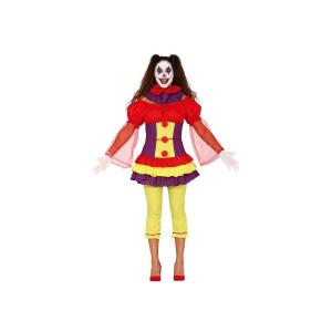 COSTUME CLOWN DONNA PAGLIACCIA ADULTA TAGLIA S 36-38
