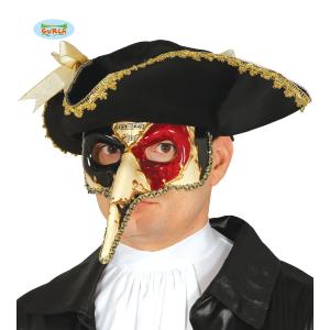 MASCHERA DECORATA VENEZIANA NASO LUNGO CON SUONO