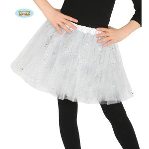 TUTU BIANCO CON GLITTER BAMBINA 30 CM