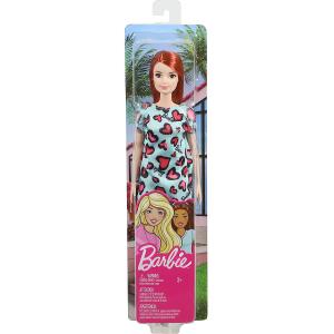 BARBIE - BAMBOLA CON CAPELLI ROSSI, VESTITINO CON CUORICINI E SNEAKERS
