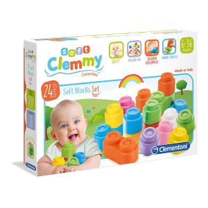 CLEMMY 24 PEZZI SET SOFT BLOCKS MATTONCINI COSTRUZIONI MORBIDE