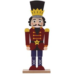 SOLDATINO ROSSO FELTRO E LEGNO 40 CM SCHIACCIANOCE