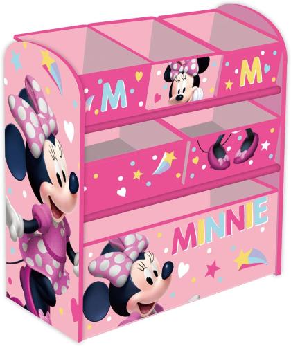 MINNIE MOBILE PORTAGIOCHI IN LEGNO CON SEI RIPIANI 62X30X60 CM