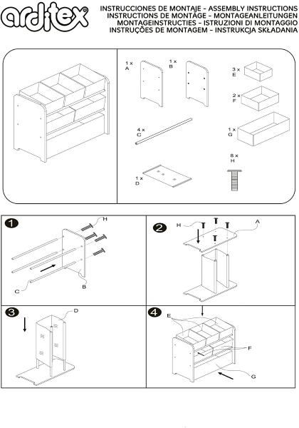 MINNIE MOBILE PORTAGIOCHI IN LEGNO CON SEI RIPIANI 62X30X60 CM