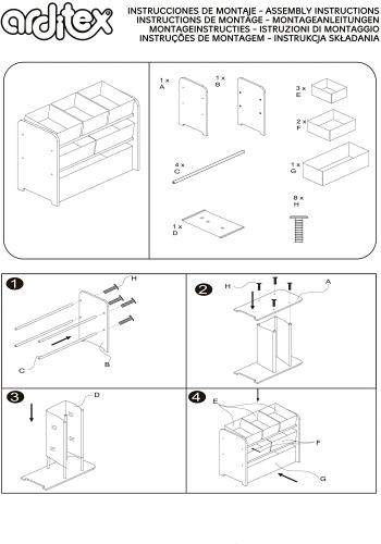 TOPOLINO MOBILE PORTAGIOCHI IN LEGNO CON SEI RIPIANI 62X30X60 CM