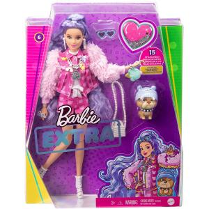 BARBIE EXTRA - BAMBOLA CON CAPELLI VIOLA E CUCCIOLO