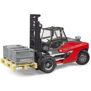BRUDER LINDE HT160 FORKLIFT CON 3 PALLET MULETTO
