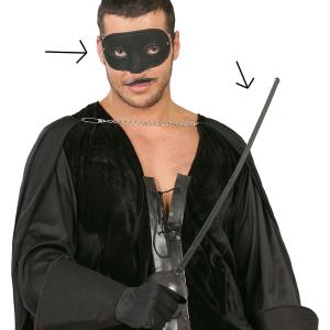 SET SPADA MASCHERA E FIORETTO, 63 CM ZORRO