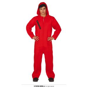 COSTUME CASA DI CARTA CARCERATO CAPPUCCIO ROSSO ADULTO TAGLIA M 48-50