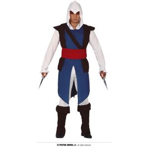 COSTUME GUERRIERO MERCENARIO TEMPLARE NINJA ADULTO TAGLIA M 48-50 ASSASSIN'S CREED