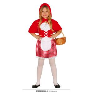 COSTUME RAGAZZINA ROSSA TAGLIA 5-6 ANNI CAPPUCCETTO ROSSO