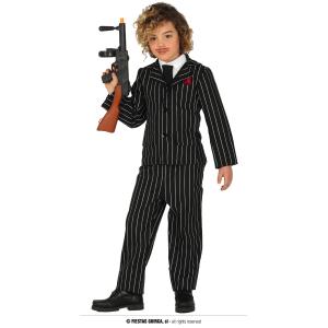 COSTUME GANGSTER MAFIOSO BAMBINO TAGLIA 10-12 ANNI