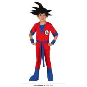 COSTUME NINJA ROSSO GOKU DRAGON BALL TAGLIA 7-9 ANNI