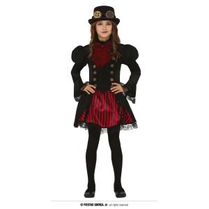COSTUME GOTHIC STEAMPUNK BAMBINA TAGLIA 7-9 ANNI