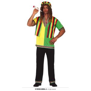 COSTUME JAMAICAN GIAMAICANO REGGAE ADULTO TAGLIA M 48-50