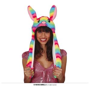 CAPPELLO CONIGLIETTO MULTICOLORE CON MOVIMENTO