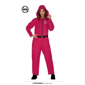 COSTUME GUARDIA RAGAZZA ADULTA TAGLIA M 38-40 SQUID GAME