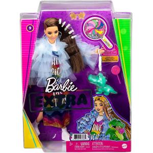 BARBIE EXTRA - BAMBOLA CASTANA CON VESTITO ARCOBALENO