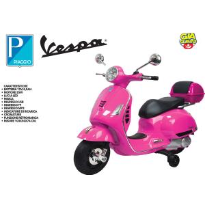 MOTO ELETTRICA PIAGGIO VESPA 1GTS ROSA PELLE C/BAULETTO 12V