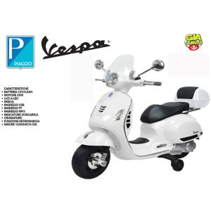 MOTO ELETTRICA PIAGGIO VESPA 1GTS BIANCA PELLE CON BAULETTO 12V