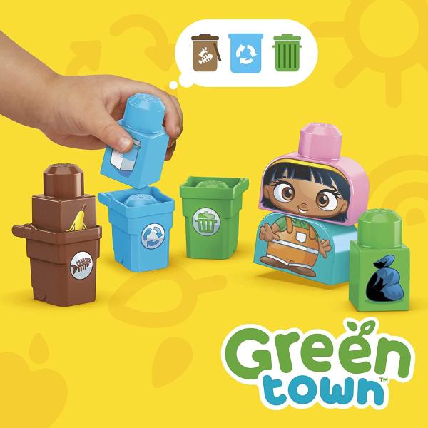 MEGA BLOKS GREEN TOWN RACCOLTA DIFFERENZIATA ECO AMICI BIO COSTRUZIONI