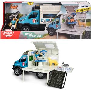 DICKIE TOYS FURGONCINO SOCCORSO ANIMALI ANIMAL RESCUE VAN 1:24 CON PERSONAGGI E ANIMALI