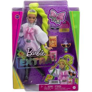 BARBIE EXTRA - BAMBOLA CON TRECCIA FLUO E PAPPAGALLO