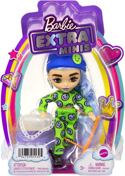 Prodotto: MAT-HGP62.HGP65 - BARBIE EXTRA MINIS - BAMBOLA CON FELPA E  PANTALONI CON EMOJI - MATTEL