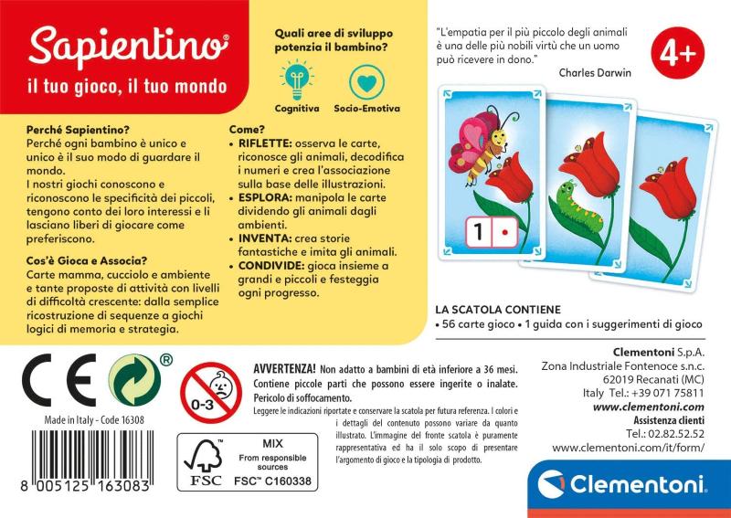 SAPIENTINO GIOCA E ASSOCIA CARTE ANIMALI FELICI